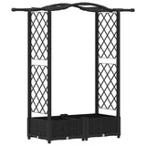 vidaXL Hochbeet mit Rankgitter und Dach 124 x 40 x 125 cm Schwarz