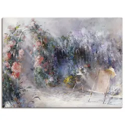 Wandbild ARTLAND "Rosen und Flieder", lila (farbe bild(er): lila), B:40cm H:30cm T:1,8cm, Canvas, Leinwand, Bilder, als Leinwandbild, Poster, Wandaufkleber in verschied. Größen