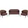 Mendler Wohnzimmer-Set HWC-P30, 2er-Sofa 2x Sessel, Vintage Retro Industrial Metall Kunstleder ~ rostrot