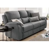 Atlantic Home Collection 3-Sitzer "Diana", grau (dunkelgrau), B:205cm H:102cm T:97cm, Struktur (100% Polypropylen), ATLANTIC HOME COLLECTION, Sofas, mit Relaxfunktion und Federkern, hohe Belastbarkeit, Topseller