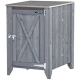 BM Massivholz Schrank Holz 1-türig Silber