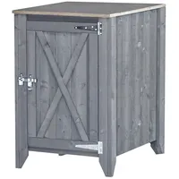 BM Massivholz Schrank Holz 1-türig Silber