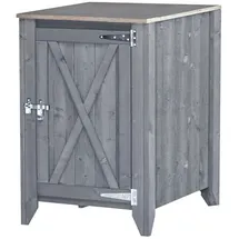 BM Massivholz Schrank Holz 1-türig Silber