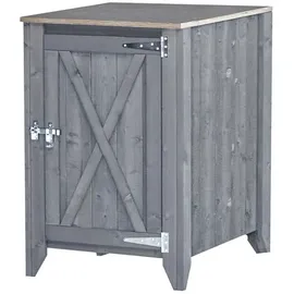 BM Massivholz Schrank Holz 1-türig Silber