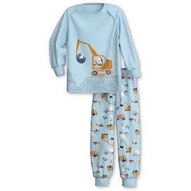 CALIDA Toddlers Bündchen-Pyjama, Schlafanzug Kinder, aus Bio Baumwolle, hautfreundlich, pflegeleicht Cascade Blue 80-86 - 80-86