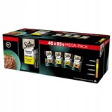 Sheba Delicacy Poultry Flavours Sachets 40x85g Katzennassfutter mit Ente, Huhn, Geflügel und Truthahn