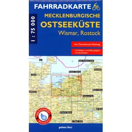 Grünes Herz Fahrradkarte Mecklenburgische Ostseeküste Wismar, Rostock