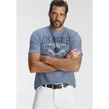 MAN'S WORLD T-Shirt MAN'S WORLD, Damen, Gr. 5XL (72/74), blau (blaugrau), Single Jersey, Obermaterial: 100% Baumwolle, bedruckt, normal, Rundhals, Shirts T-Shirt, Kurzarm, mit Print, Rundhalsausschnitt, aus Baumwolle, Topseller