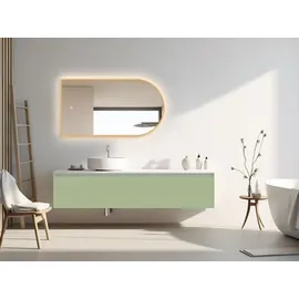 PonteSino HOKO LED Badspiegel Bogen 50x90/90x50 cm / Gold