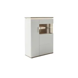 Uno Highboard 90 x 124 x 38 cm Holzfarben / Weiß