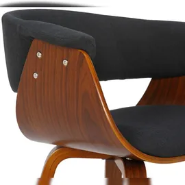 CLP 2er Set Esszimmerstuhle Bruce Stoff walnuss/schwarz