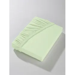 Betttuch WÄSCHEPUR Gr. 1, grün (lindgrün), , Jersey, 180x200 - 200x200cm, Jersey, 50% Baumwolle, 50% Modal, Laken