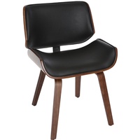 Design-Stuhl, schwarz und dunkles Walnussholz RUBBENS
