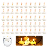 WANDGU 50 Stücke 3.8x1.5cm Schwimmkerzen: Tropffreies Teelicht Kerze, Warmes Teelicht, Tropffreies Teelich t Kerze, Floating Candles, Teelichter Kerze n, Schwimmdeko für Verschiedene Anlässe