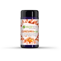 Curcuma Plus VITALSTOFFWERK®, Curcuma Kapseln 60 Stück, Kurkuma Extrakt Pulver, labrogeprüft, vegan, Curcumin + schwarzer Pfeffer