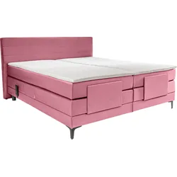 Boxspringbett ALINA "Powell", rosa (altrosa gcp 8), B:172cm L:212cm, Chenille GCP (100% Polyester), Komplettbetten, Boxspringbett, inkl. Motor, Matratze und Topper, in unterschiedlichen Ausführungen