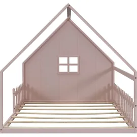 SOFTWEARY Hausbett 140 x 200 cm Kiefer rosa