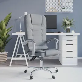 vidaXL Bürostuhl mit Massagefunktion Stoff Hellgrau