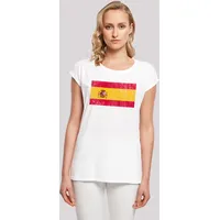 F4NT4STIC T-Shirt Spain Spanien Flagge distressed in weiß |