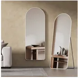EMKE Standspiegel Bogen Standspiegel Ganzkörperspiegel mit Rahmen aus Aluminiumlegierung, für Wohn-,Schlaf-, Aufenthalt und Ankleidezimmer weiß 60 cm x 160 cm