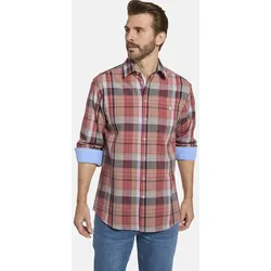 Langarmhemd BABISTA "Hemd DELTE", Herren, Gr. L, braun (braun kariert), Langarm, Hemden, im Karo-Design
