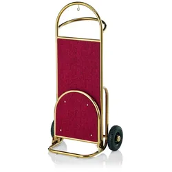 gastlando Gepäckkarre Gepäckwagen Edelstahl goldfarben, rote Auslage