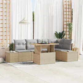vidaXL Garten-Lounge-Set 6-tlg. beige