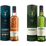 Glenfiddich Single Malt Scotch Whisky 18 Jahre mit Geschenkverpackung, 0.7L & Single Malt Scotch Whisky 12 Jahre mit Geschenkverpackung, 0.7L