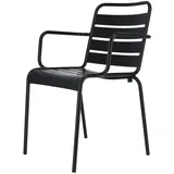 Stuhl Mya Metal aus Aluminium, Retro Chic, stapelbar, für Outdoor, schwarz