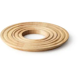 Continenta Untersetzer rund aus Gummibaumholz Ø 21 x 1,5 cm, Glas, Mehrfarbig, one Size