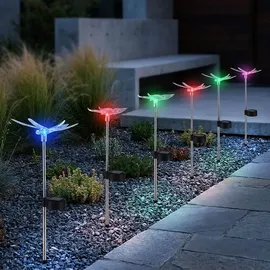 GLOBO Solarleuchte Edelstahl, Kunststoff 4er Set spritzwassergeschützt weiß
