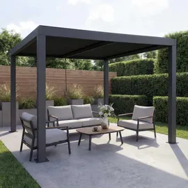 Mendler Pergola MCW-L46 Anthrazit 10 cm Alu-Gestell 3 x 3 m