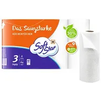 Soft Star Küchenrollen Das Saugstarke 3-lagig, 4 Rollen