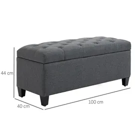 Homcom Sitzbank Polsterbank Grau 100 x 40 x 44 cm