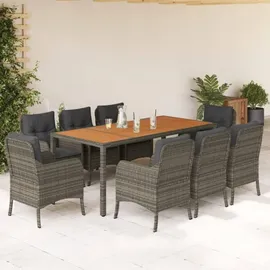 vidaXL Garten-Essgruppe 9-tlg. Grau