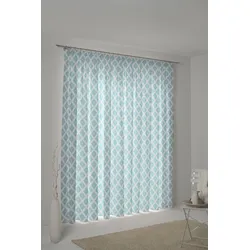 Vorhang ADAM "Maroccan Shiraz" Gr. 1, blau (türkis), B:145cm H:145cm, Jacquard, Baumwolle (Bio-Baumwolle), Gardinen