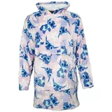 Disney Sweatponcho Disney Stitch Kuschelponcho Kuscheldecke mit Ärmeln Kapuze S-L Bauchtasche bunt