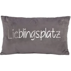 Kissen LIEBLINGSPLATZ silber - silber