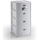 stefanplast 30400 ELEGANCE KOMMODE MIT 4 SCHUBLADEN WEISS cm.40x40x80h, Kunststoff, Clear White