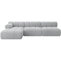 altdecor Ecksofa modulares Sofa Razon-L2 - 285x160x70 cm Grau Cord