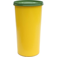 Will-Jeder Mülleimer 60l mit geruchsdichtem Deckel (Grün), Gelber Sack Ständer, Made in Germany, Müllsackständer ermöglicht rissfreie Säcke