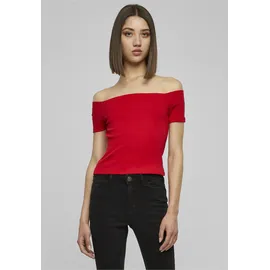 URBAN CLASSICS Ladies Off Shoulder Rib Tee Rot L