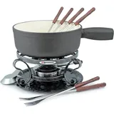 Swissmar Gusseisen Fondue-Set LUGANO 9 teilig matt schwarz