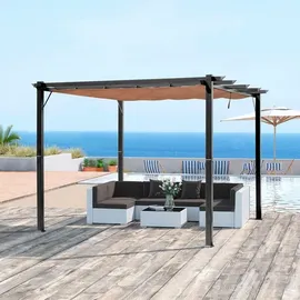 Outsunny Pergola verstellbar bunt 300L x 400B x 223H cm - braun, grau