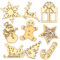 Mini-Holzformen "Weihnachten" (pro Set 45) Bastelbedarf zu Weihnachten
