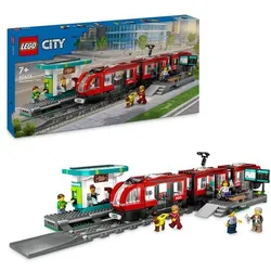 LEGO City Straßenbahn mit Haltestelle, Bauspielzeug für Kinder 60423