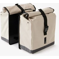 Doppel-Fahrradtasche 500 2 × 20 Liter beige, beige, EINHEITSGRÖSSE