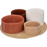SG Secret de Gourmet Secret de Gourmet - Snack-servierset, Bambustablett, 5-teilig