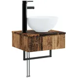 vidaXL Wandmontiertes Waschbecken Altholz 40 x 35 x 39 cm