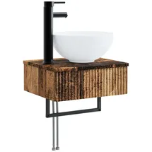 vidaXL Wandmontiertes Waschbecken Altholz 40 x 35 x 39 cm